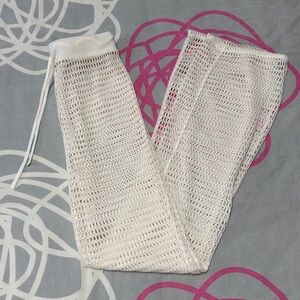 Shade & Shore Cream Crochet Cover Up Pants